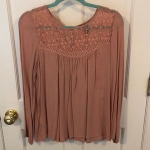 Pink long sleeve blouse